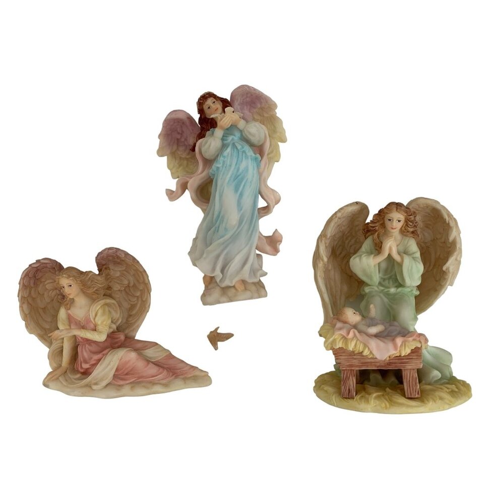 Lot of 3 Angels Seraphim Roman Francesca Monica Evangeline Figurine Decor 7116